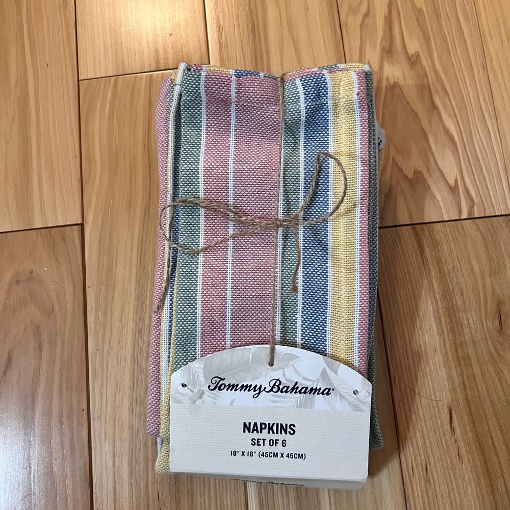 Tommy Bahama Multicolor Striped Napkins Set of 6